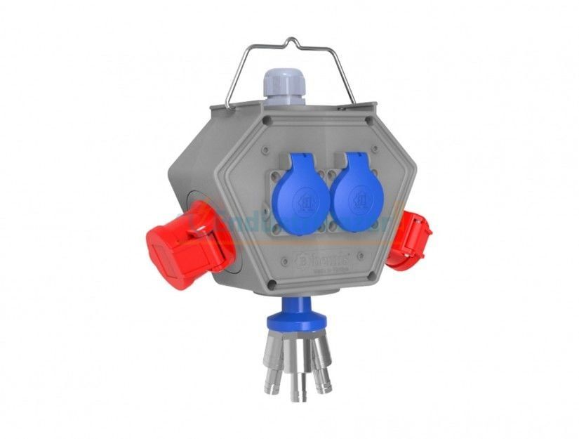 CEE Norm 2 Adet 4*16A + 2 Adet 1*16A 3 Hava Çıkışlı Box IP44 BX1-0330-2113 BEMİS