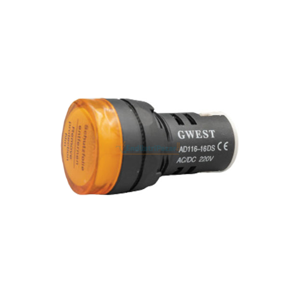 Ø22mm Ledli Sinyal Lambası Sarı 6603 22 - S GWEST
