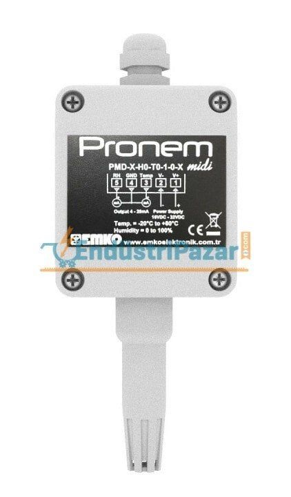 PMD-W-H0/T0.1.0.0 Duvar Tipi Analog 4-20mA 16...32Vdc Nem + Sıcaklık Sensörü PRONEM MİDİ EMKO
