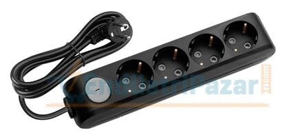 Dörtlü Priz Anahtarlı Topraklı Çocuk Korumalı 3 Metre Kablolu Multi-Let 90137403 VİKO