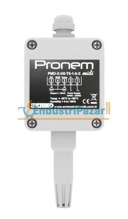 PMD-W-H1/T1.1.0.0 Duvar Tipi Analog 0-10Vdc 16...32Vdc Nem + Sıcaklık Sensörü PRONEM MİDİ EMKO