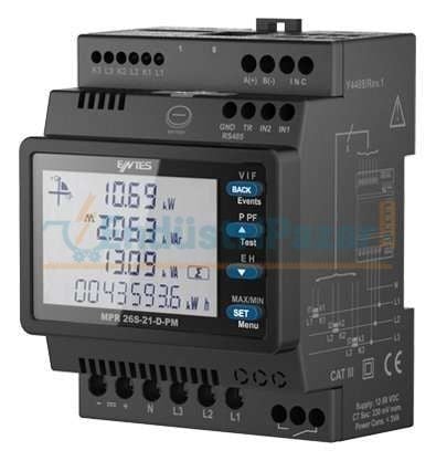 MPR-25S-22 Ekranlı DIN Ray Tipi Şebeke Analizörü M3450 ENTES