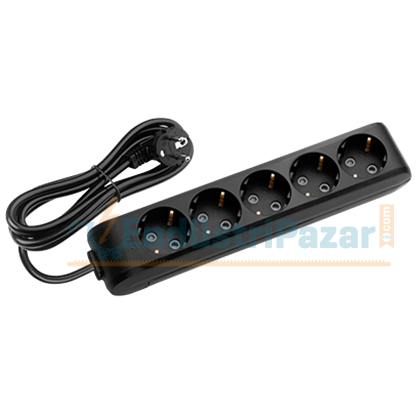 Beşli Priz Topraklı Çocuk Korumalı 5 Metre Kablolu Multi-Let 90133505 VİKO