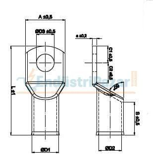 SKP-120 120MM2 M10 STANDART SKP SIKMALI KABLO PAPUCU (BAKIR) 1090391 ONKA-6258