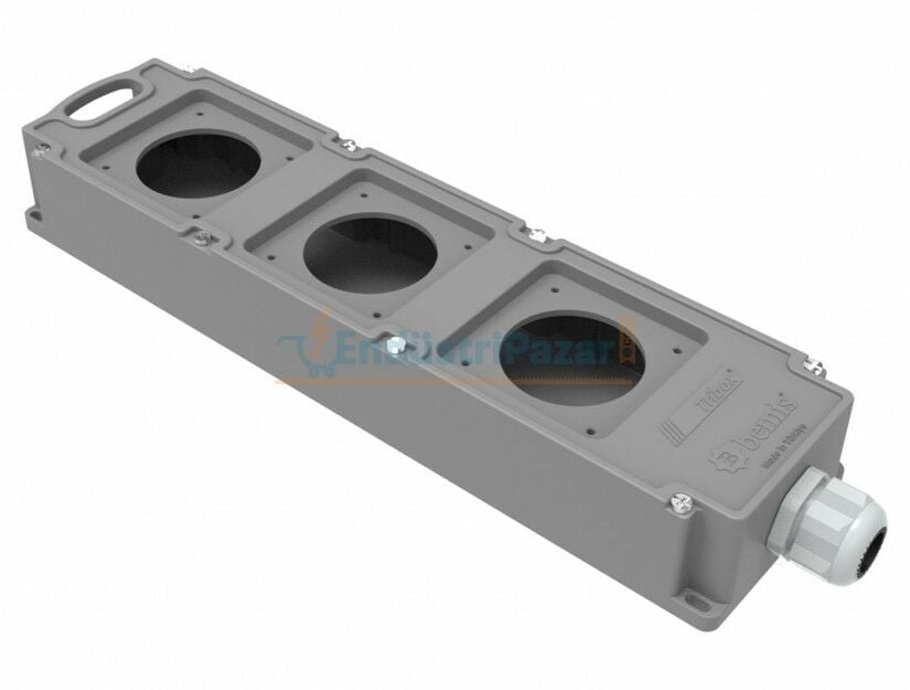 Grup Priz Kutusu (Büyük Delikli) Tribox IP44 BG4-100Y-0Y0Y BEMİS