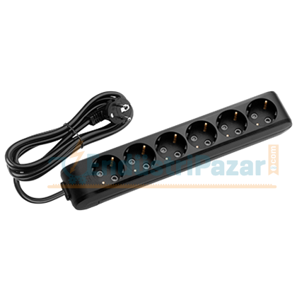 Altılı Priz Topraklı Çocuk Korumalı 1 Metre Kablolu Multi-Let 90133601 VİKO