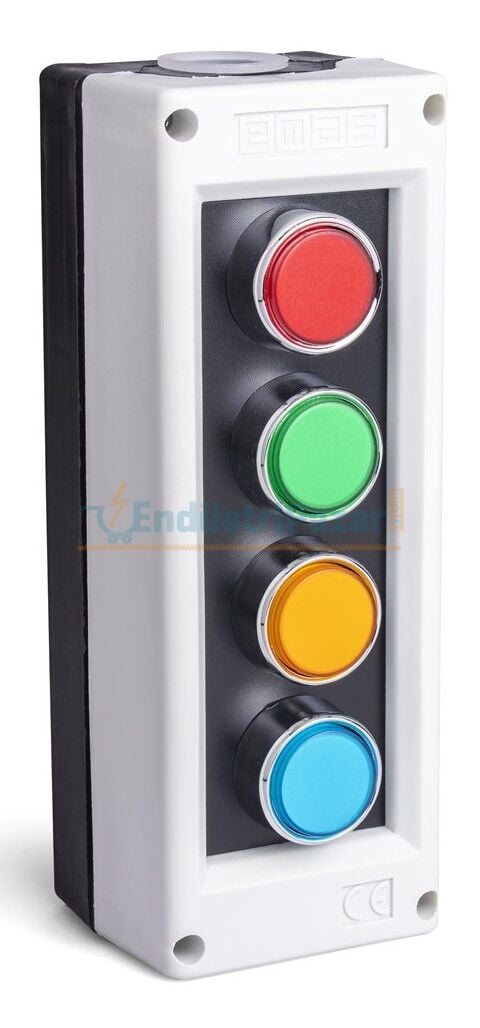 4 Gözlü DK+DY+DS+DM+4*KB14K Gri-Siyah Kumanda Kutusu PK4 EMAS
