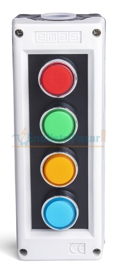 4 Gözlü DK+DY+DS+DM+4*KB14K Gri-Siyah Kumanda Kutusu PK4 EMAS