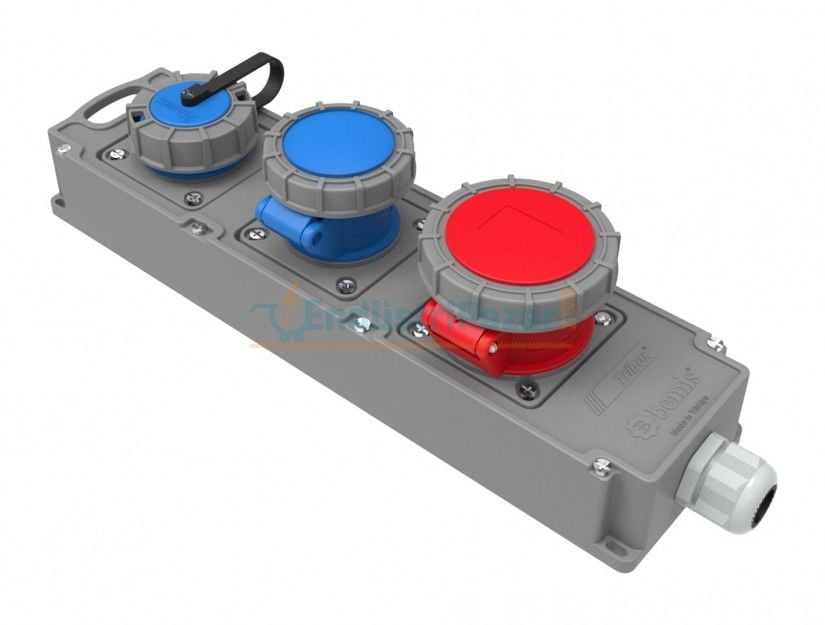1 Adet 5*16A 380V + 1 Adet 3*16A 220V + 1 Adet 1*16A 220V Tribox IP67 BG6-1016-1410 BEMİS