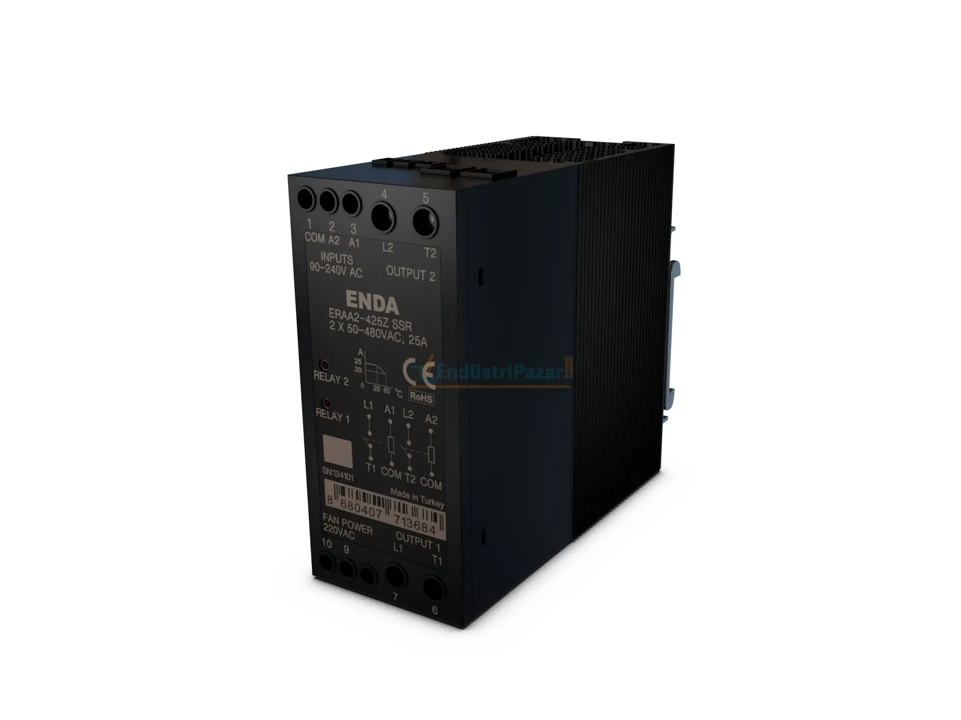 ERAA2-440Z-F Ray Montaj Fanlı SSR (Solid State Röle) ENDA