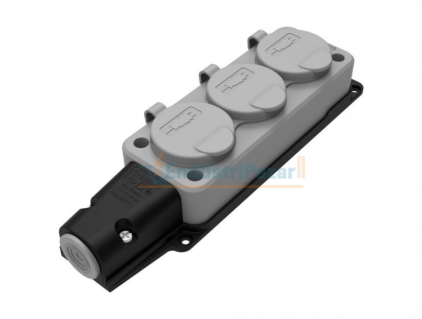 1*16A Üçlü Grup Priz Gri BV5-1402-3613 BEMİS