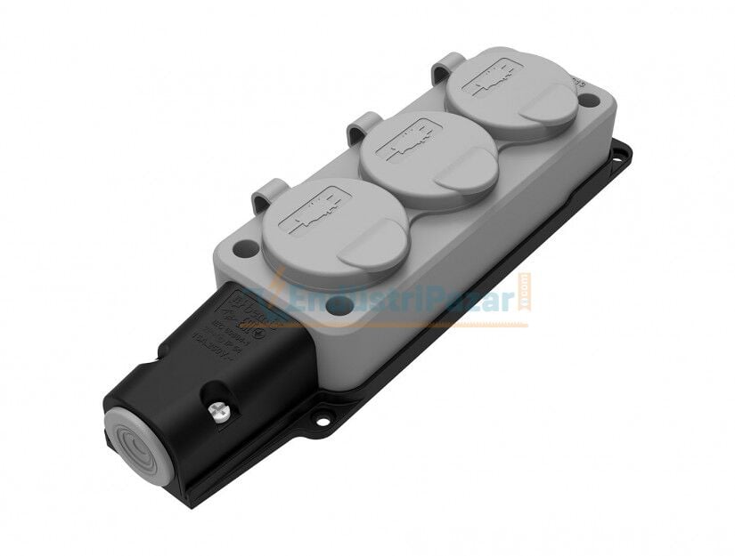 1*16A Üçlü Grup Priz Gri BV5-1402-3613 BEMİS