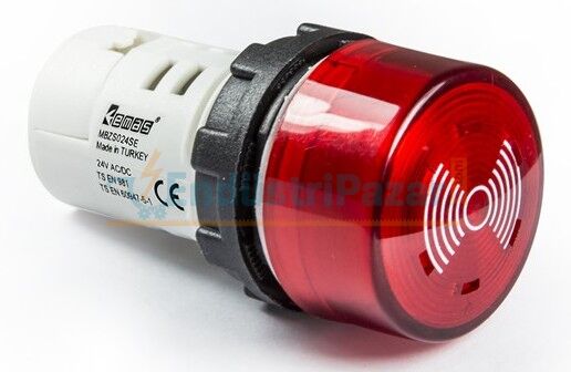 LED'li 24VAC/DC 22mm Buzzer MBZS024SE EMAS