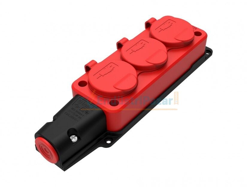 1*16A Üçlü Grup Priz Kırmızı BV6-1402-3613 BEMİS