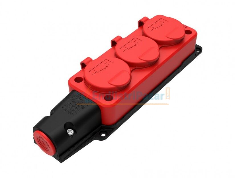 1*16A Üçlü Grup Priz Kırmızı BV6-1402-3613 BEMİS