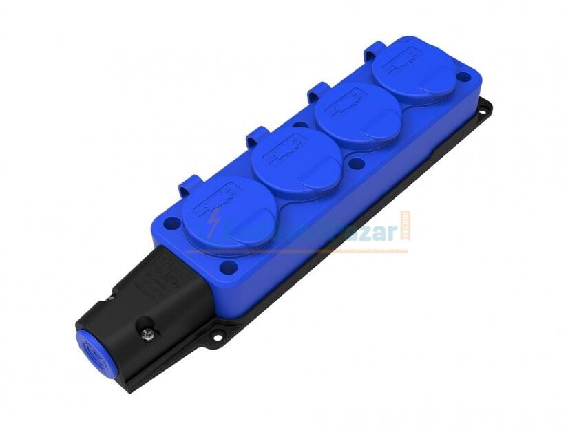 1*16A Dörtlü Grup Priz Mavi BV2-1402-3614 BEMİS