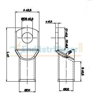 SKP-70 70MM2 M12 STANDART SKP SIKMALI KABLO PAPUCU (BAKIR) 1090378 ONKA-6256