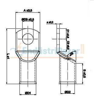 SKP-240 240MM2 M12 STANDART SKP SIKMALI KABLO PAPUCU (BAKIR) 1090417 ONKA-6261