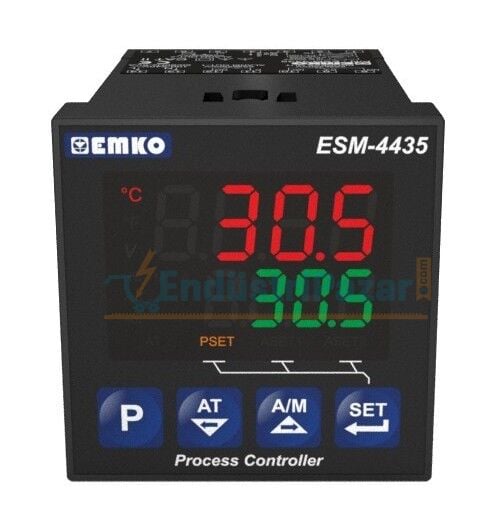 ESM-4435.1.20.0.1/01.04/0.0.0.0 Üniversal Girişli, Çift Setli PID Proses Kontrol Cihazı 100-240Vac EMKO