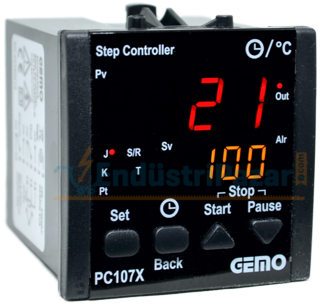 PC107X-24V-S ''Auto-tune PID'' Sıcaklık Adım Kontrol Cihazı GEMO