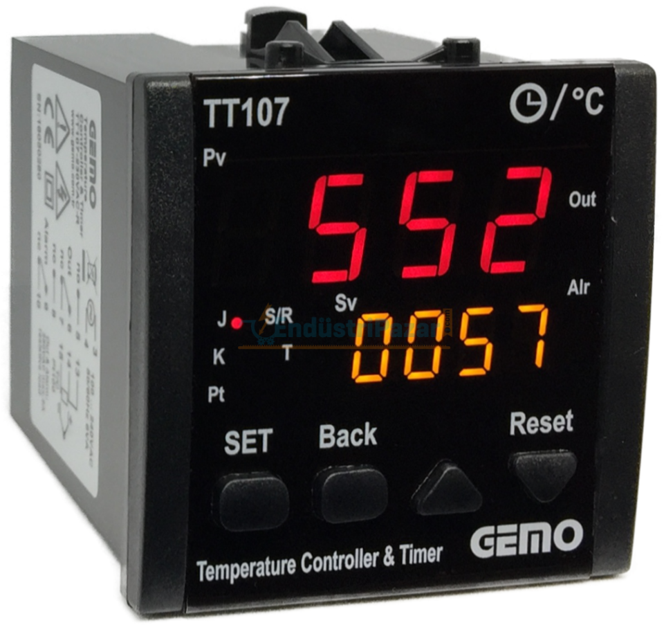 TT107A-230VAC-S-S Dahili Zaman Röleli ''Auto-tune PID'' Sıcaklık Kontrol Cihazı GEMO