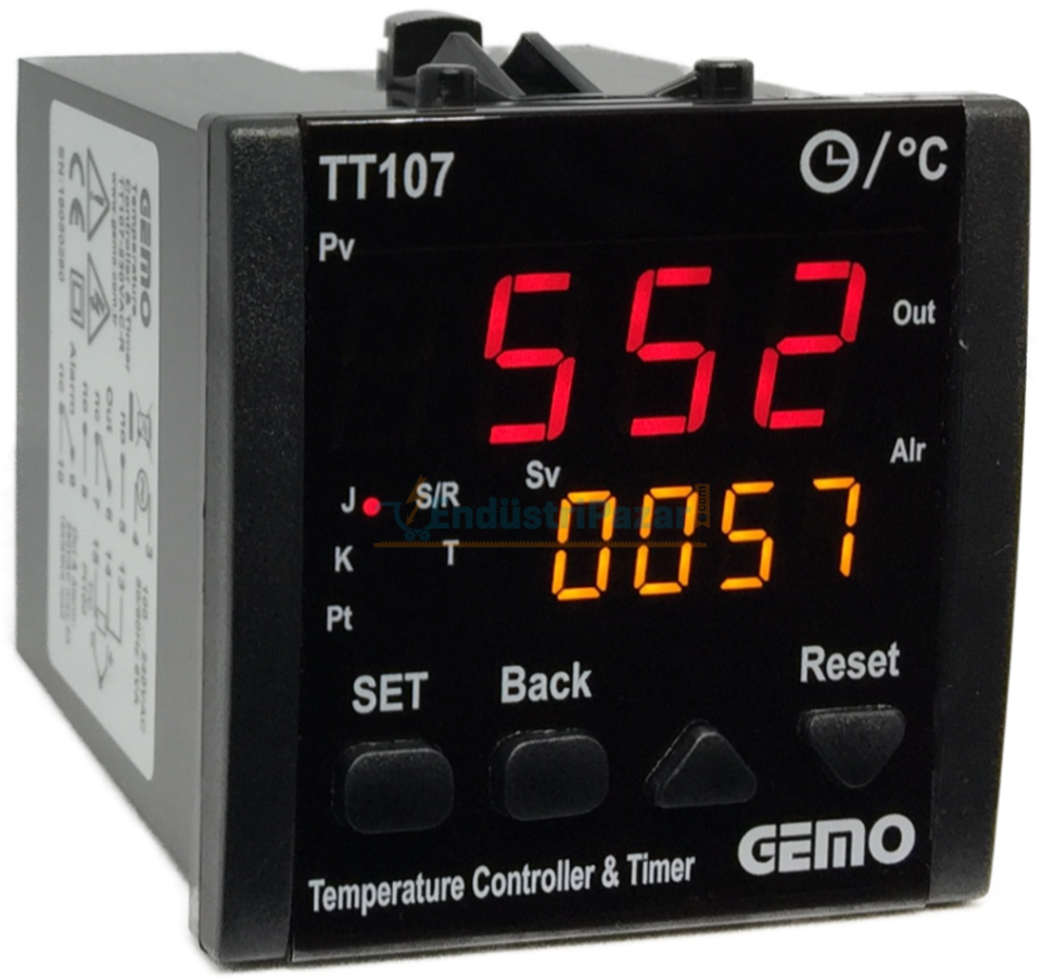 TT107A-24V-R Dahili Zaman Röleli ''Auto-tune PID'' Sıcaklık Kontrol Cihazı GEMO