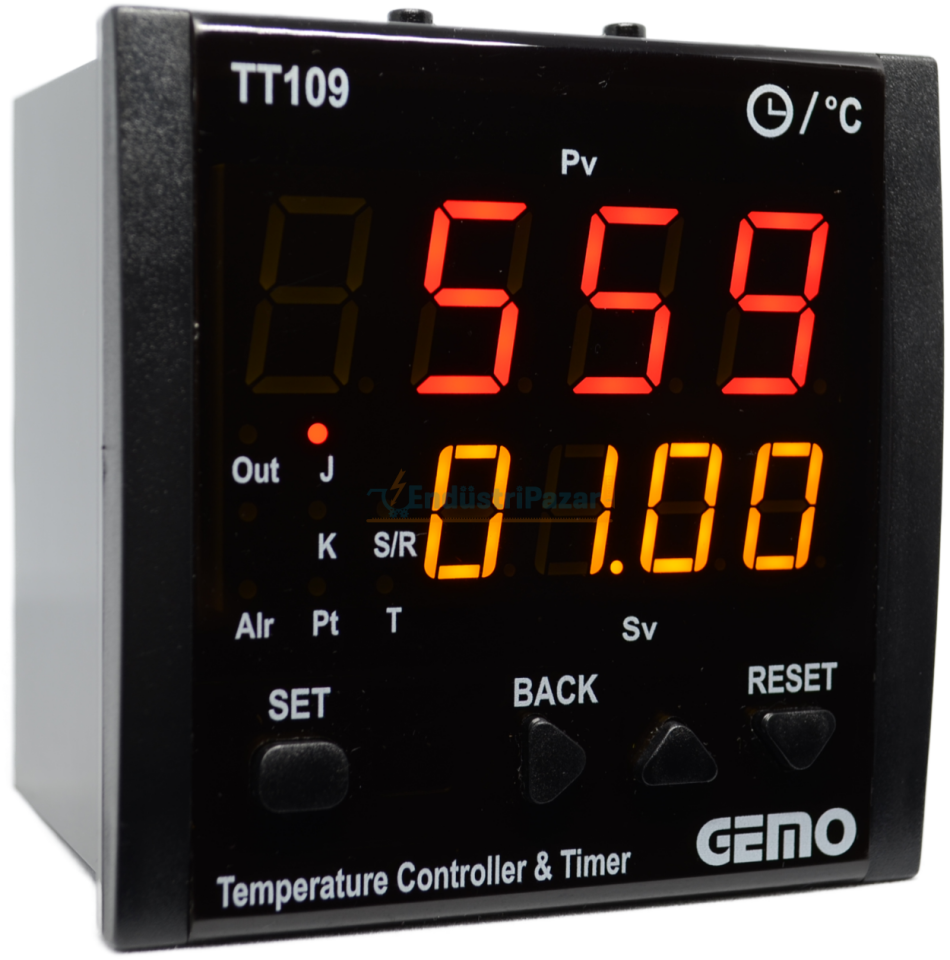 TT109A-230VAC-S-S Dahili Zaman Röleli ''Auto-tune PID'' Sıcaklık Kontrol Cihazı GEMO