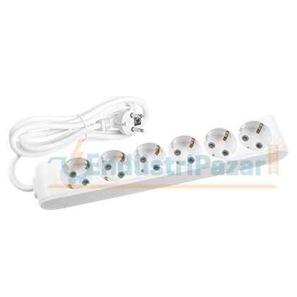 Altılı Priz Topraklı Çocuk Korumalı 3 Metre Kablolu Multi-Let 90113603 VİKO