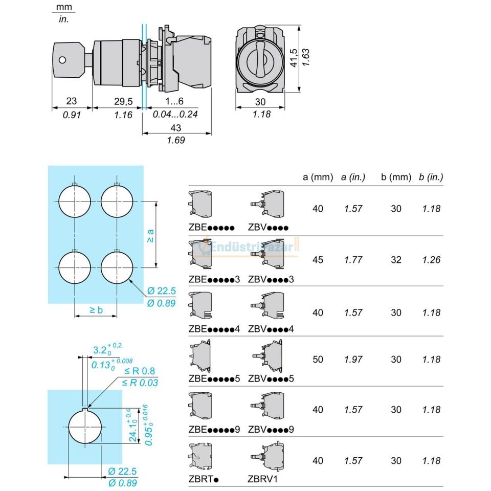 Mandal Buton XB5AG33 SCHNEİDER