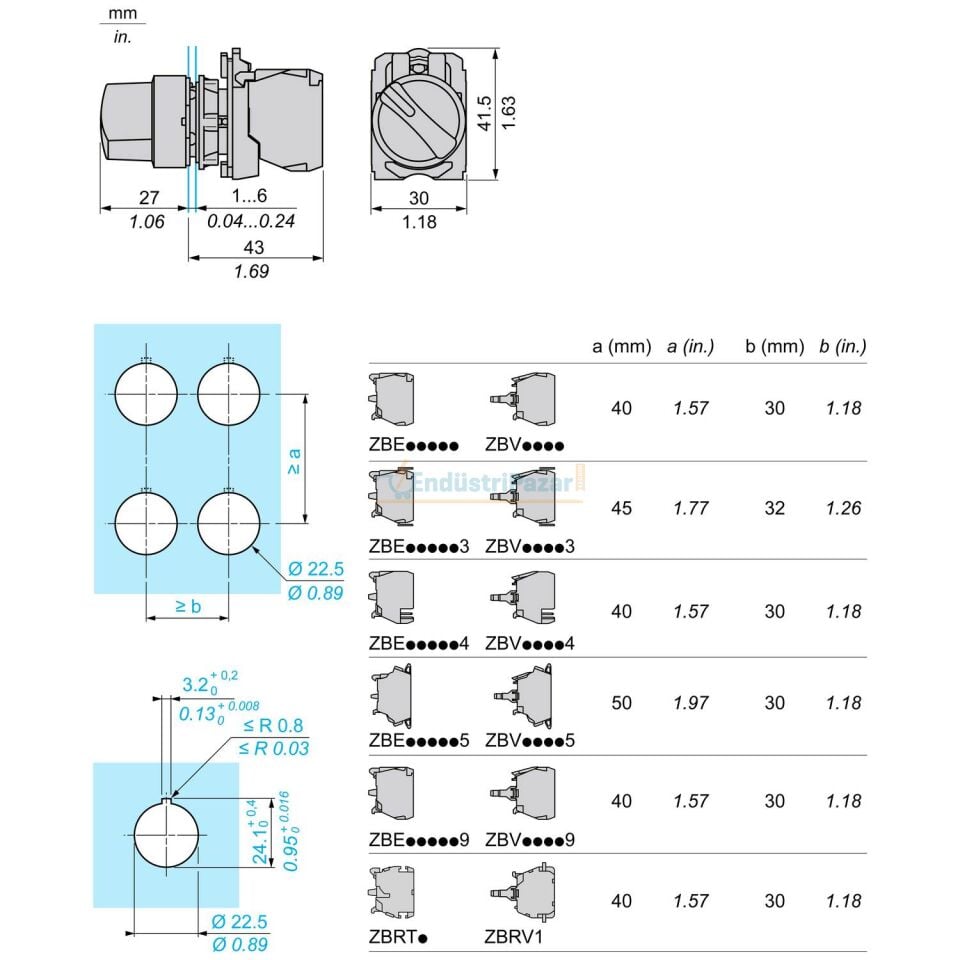 Mandal Buton XB5AK133B5 SCHNEİDER